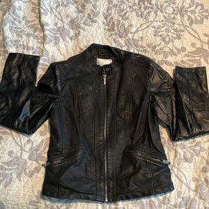 Black faux leather jacket